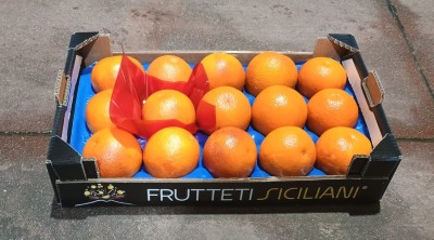 Foto Arance Tarocco Varietà Ippolito Calibro 2 Origine Italia Marchio Frutteti Siciliani  1